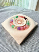 Natural Multi-Color Quartz Round Bead Bracelet – 10mm
