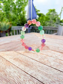 Natural Multi-Color Quartz Round Bead Bracelet – 10mm