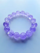 Natural Lavender Amethyst Round Bead Bracelet – 13mm