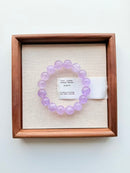 Natural Lavender Amethyst Round Bead Bracelet – 13mm