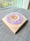 Natural Lavender Amethyst Round Bead Bracelet – 13mm