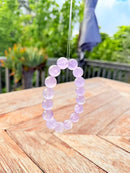Natural Lavender Amethyst Round Bead Bracelet – 13mm