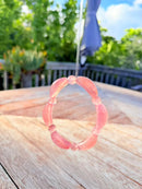 Natural Strawberry Quartz Curved Bead Bracelet