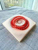 Natural Red Agate 3-Loop Bracelet – 6mm