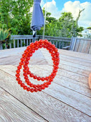 Natural Red Agate 3-Loop Bracelet – 6mm