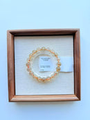 Natural Golden Rutilated Quartz Round Bead Bracelet – 9mm