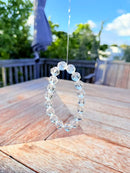 Natural Clear Quartz Diamond-Cut Bead Bracelet
