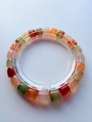 Natural Candy Agate Straight-Cut Bead Bracelet