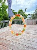 Natural Candy Agate Straight-Cut Bead Bracelet