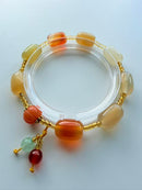 Natural Candy Agate Dangle Bead Bracelet