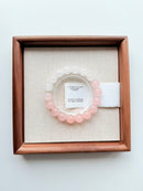 Natural White–Pink Gradient Quartz Round Bead Bracelet – 11mm