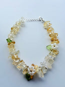 Natural Citrine Tumbled Chip Floral Bracelet