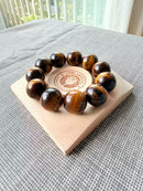 Natural Golden Tiger’s Eye Round Bead Bracelet – 19mm