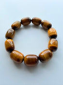 Natural Golden Tiger’s Eye Barrel Bead Bracelet