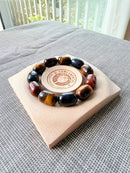 Natural Mixed Tiger’s Eye Barrel Bead Bracelet