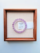 High-Clarity Natural Amethyst Round Bead Bracelet – 8mm