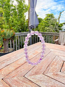 High-Clarity Natural Amethyst Round Bead Bracelet – 8mm
