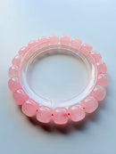 Natural Rose Quartz Barrel Bead Bracelet