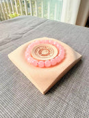 Natural Rose Quartz Barrel Bead Bracelet