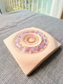 High-Clarity Natural Amethyst Barrel Bead Bracelet