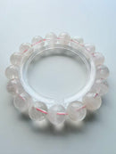 Natural Pink Phantom Quartz Round Bead Bracelet – 10mm / 12mm