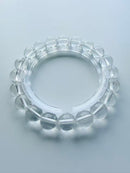 High-Clarity Natural Clear Quartz Round Bead Bracelet – 9mm