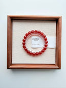 Natural Red Agate Straight-Cut Bead Bracelet – 11mm