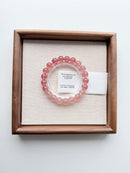 Natural Strawberry Quartz Round Bead Bracelet - 8mm / 9mm