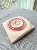 Natural Strawberry Quartz Round Bead Bracelet - 8mm / 9mm