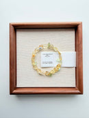 Natural Citrine Candy Beans Bracelet with Floral & Leaf Charms