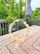 Natural Citrine Candy Beans Bracelet with Floral & Leaf Charms