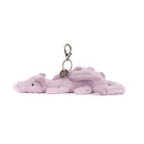 JELLYCAT LAVENDER DRAGON BAG CHARM LAVENDER & GLITTER 12X8X22 CM