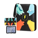 Trading Card Binder - Pokemon Paw Print Power Burst Black (4-Pocket)