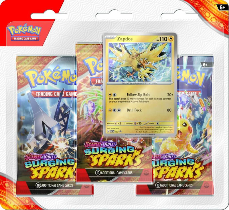 Pokemon TCG: Scarlet & Violet 8 Surging Sparks Three Booster Blister ( Pokemon TCG: Scarlet & Violet 8 Surging Sparks Three Booster Blister (