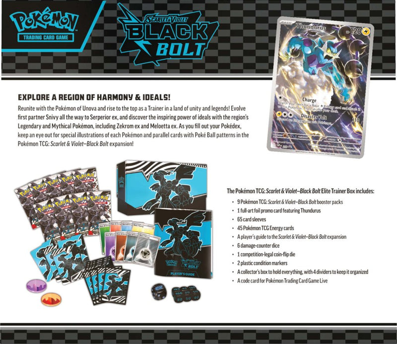Pokemon TCG: Scarlet & Violet - Black Bolt Elite Trainer Box (Pre-Orde Pokemon TCG: Scarlet & Violet - Black Bolt Elite Trainer Box (Pre-Orde