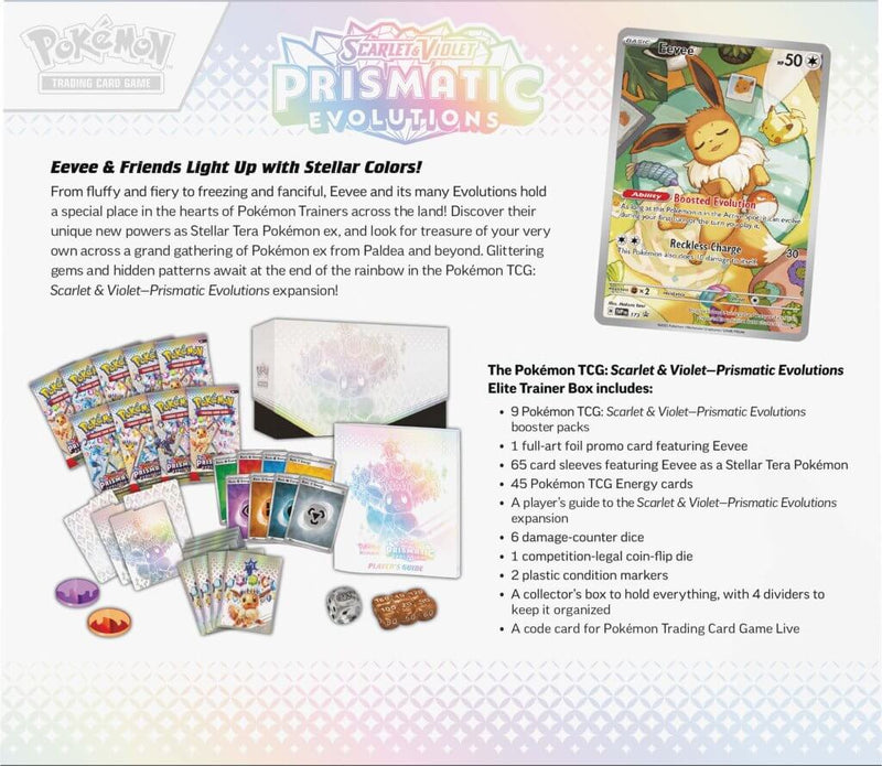 Pokemon TCG: Scarlet & Violet 8.5 Prismatic Evolutions Elite Trainer B Pokemon TCG: Scarlet & Violet 8.5 Prismatic Evolutions Elite Trainer B