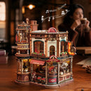 Robotime ROKR Dream Coffee Factory Music Box Wooden 3D Puzzle EAB02