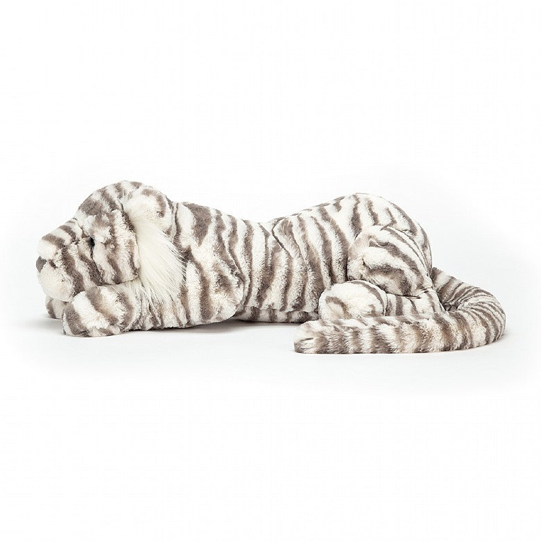 JELLYCAT SACHA SNOW TIGER LITTLE GREY & WHITE L8XW29XH8 CM