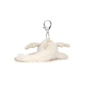 JELLYCAT SNOW DRAGON BAG CHARM CREAM & GLITTER 12X8X22 CM
