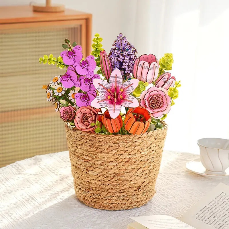 Robotime Rowood DIY Wooden Flower Purple Moth Orchid 3D Wooden Puzzle TW091 (Pre-Order)