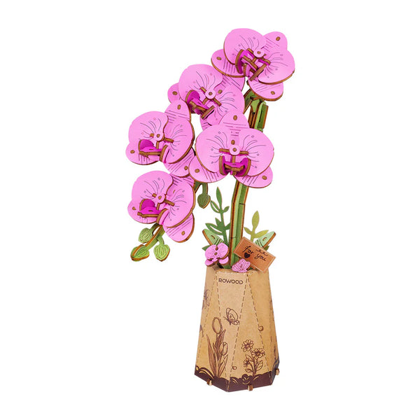 Robotime Rowood DIY Wooden Flower Purple Moth Orchid 3D Wooden Puzzle TW091 (Pre-Order)