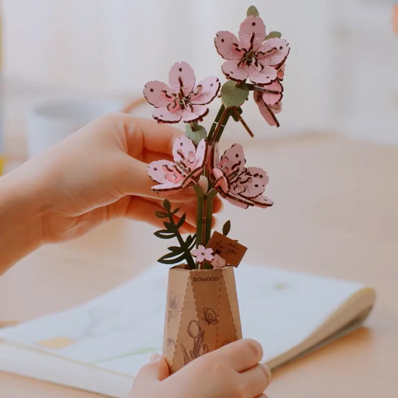 Robotime Rowood DIY Wooden Flower Sakura 3D Wooden Puzzle TW101 (Pre-Order)