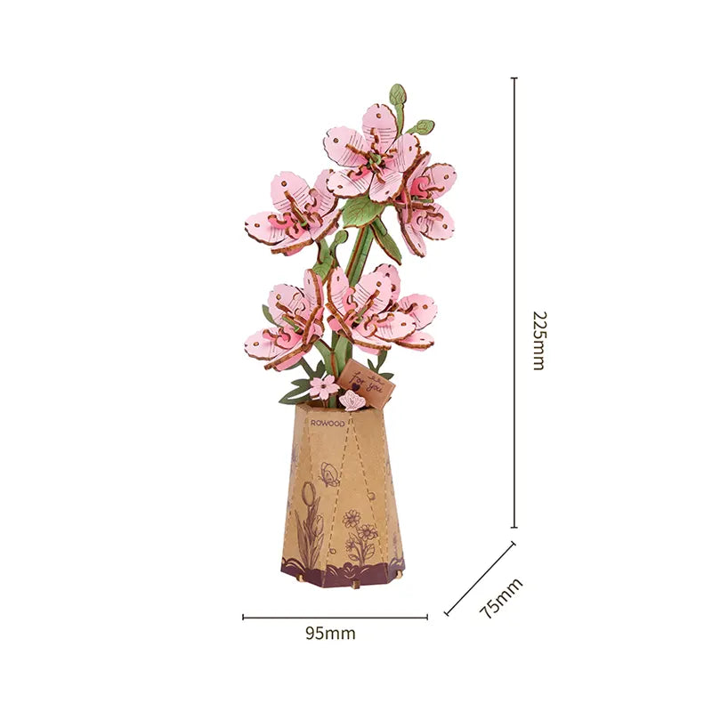 Robotime Rowood DIY Wooden Flower Sakura 3D Wooden Puzzle TW101 (Pre-Order)