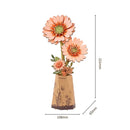 Robotime Rowood DIY Wooden Flower Light Orange Gerbera 3D Wooden Puzzle TW111