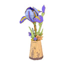 Robotime Rowood Purple Iris DIY Wooden Flower 3D Wooden Puzzle TW121