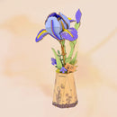 Robotime Rowood Purple Iris DIY Wooden Flower 3D Wooden Puzzle TW121