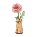 Robotime Rowood Pink Dahlia DIY Wooden Flower 3D Wooden Puzzle TW131