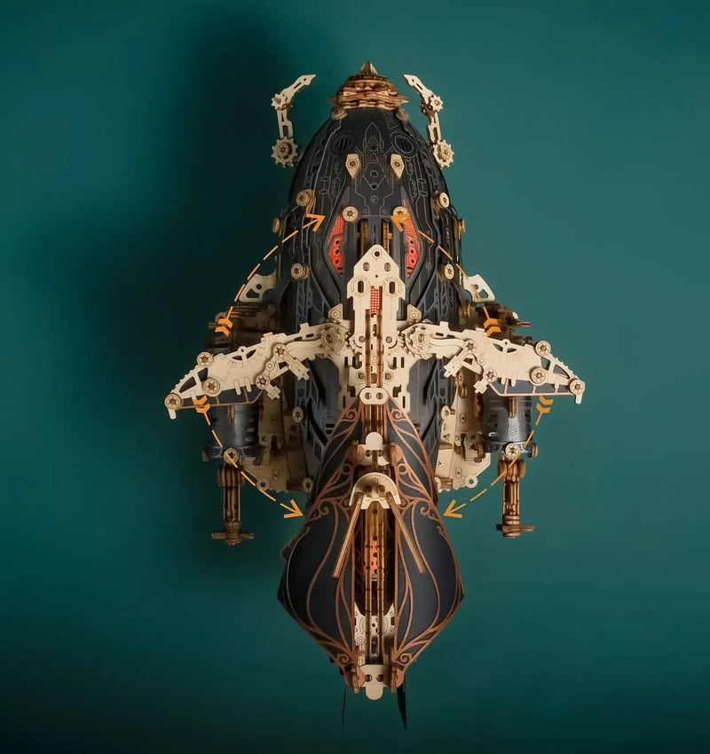 HowCat Steampunk Airships 3d Wooden Puzzle