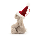 JELLYCAT BASHFUL CHRISTMAS BUNNY DECORATION BEIGE 4X6X13CM
