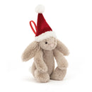 JELLYCAT BASHFUL CHRISTMAS BUNNY DECORATION BEIGE 4X6X13CM